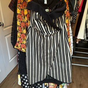 *** Eva Franco Strapless Cocktail Striped Dress